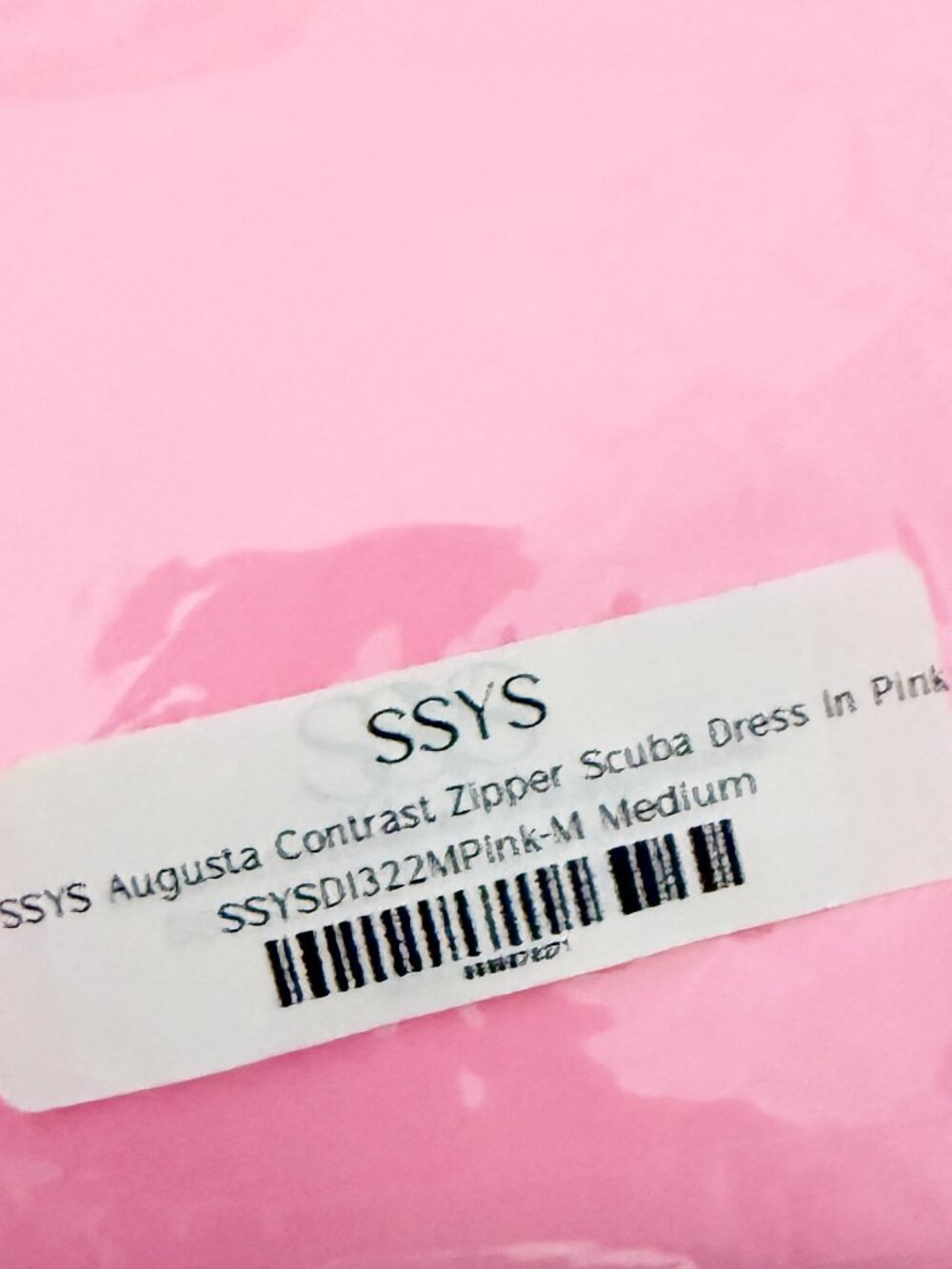 SSYS Augusta Contrast Zipper Scuba Dress In Pink NEW M - Picture 5 of 7